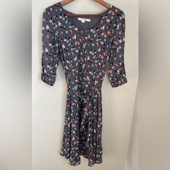 Boden Florence Printed Grey Dress US 8 Feminine Cottagecore MIDI - Picture 2 of 11